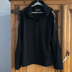 Emporio Armani Boys Black Polo Sz 10A 142cm